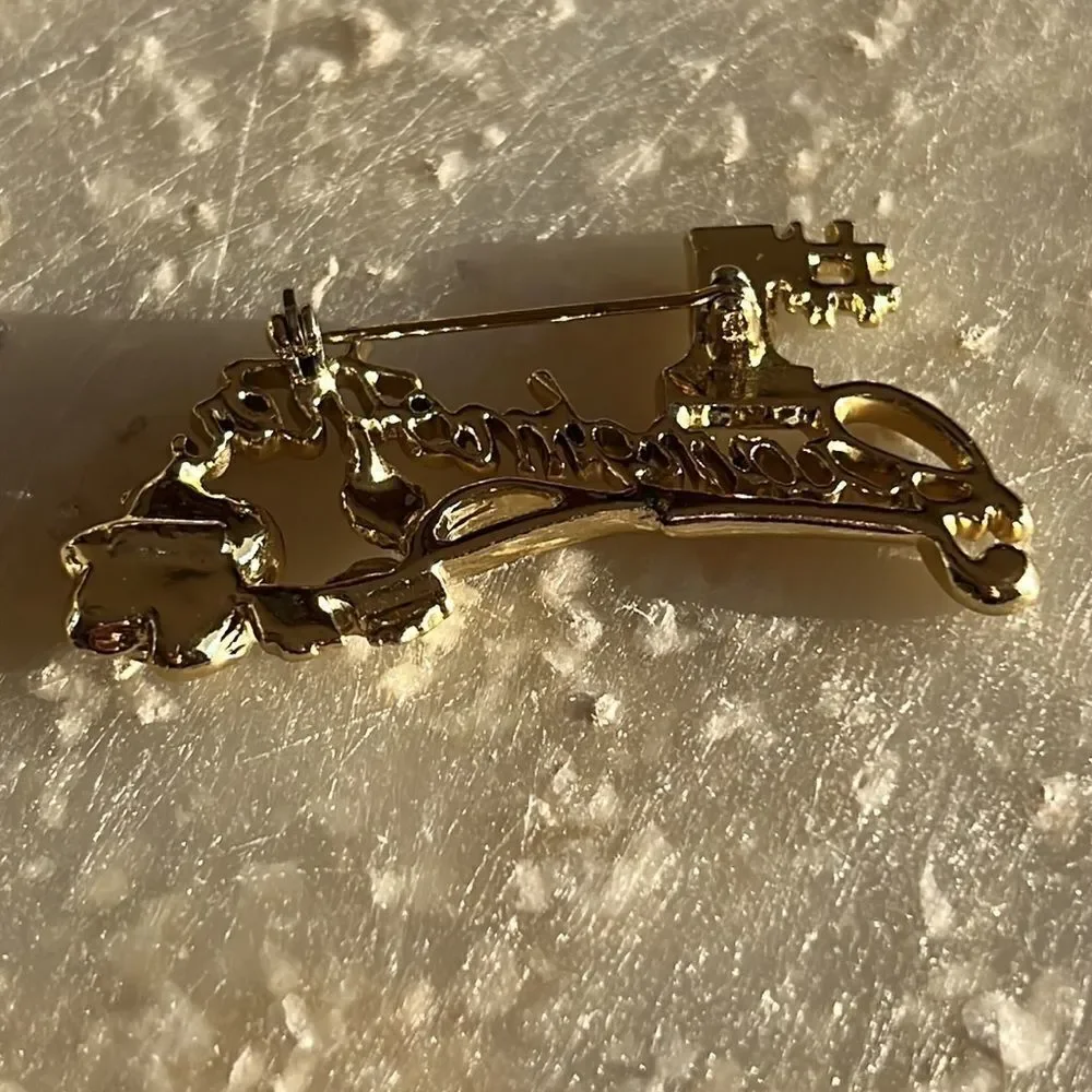 Bundle Sale 3 for $15 | #1 Grandmother Rose Gold Tone Brooch